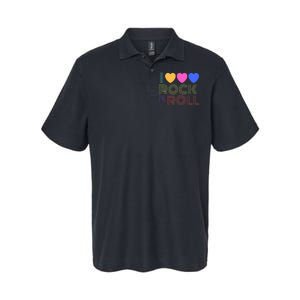 Retro 80s Hearts I Love Rock N Roll Music For Fans Young Softstyle Adult Sport Polo