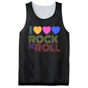 Retro 80s Hearts I Love Rock N Roll Music For Fans Young Mesh Reversible Basketball Jersey Tank