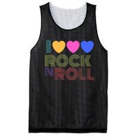 Retro 80s Hearts I Love Rock N Roll Music For Fans Young Mesh Reversible Basketball Jersey Tank