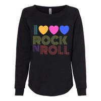 Retro 80s Hearts I Love Rock N Roll Music For Fans Young Womens California Wash Sweatshirt