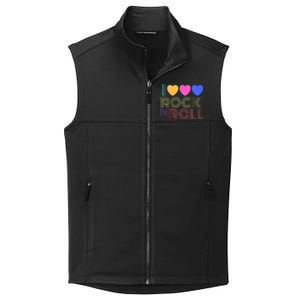 Retro 80s Hearts I Love Rock N Roll Music For Fans Young Collective Smooth Fleece Vest