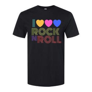 Retro 80s Hearts I Love Rock N Roll Music For Fans Young Softstyle CVC T-Shirt