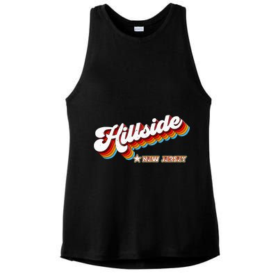 Retro 80s Hillside New Jersey Nj Ladies PosiCharge Tri-Blend Wicking Tank