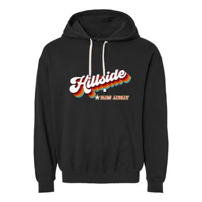 Retro 80s Hillside New Jersey Nj Garment-Dyed Fleece Hoodie