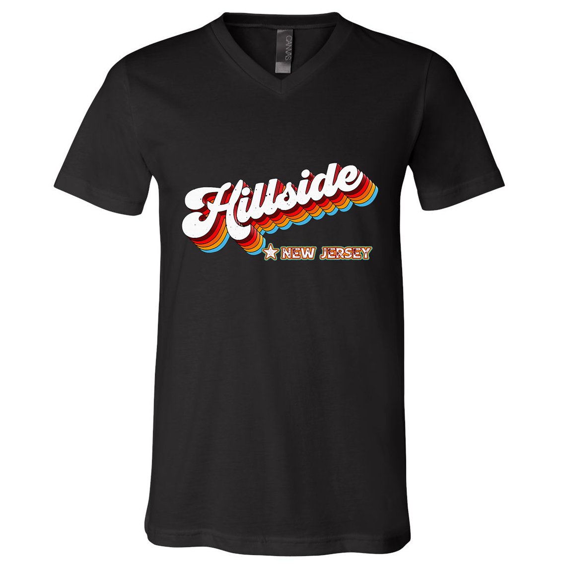 Retro 80s Hillside New Jersey Nj V-Neck T-Shirt
