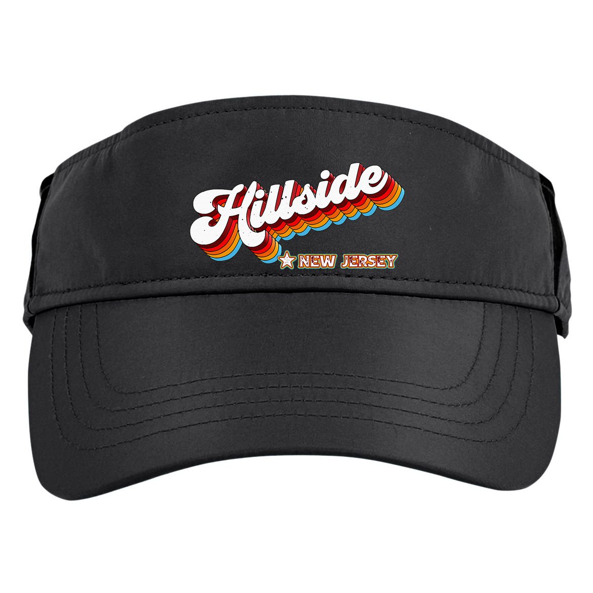 Retro 80s Hillside New Jersey Nj Adult Drive Performance Visor