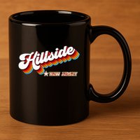Retro 80s Hillside New Jersey Nj 11oz C Handle Ceramic Mug