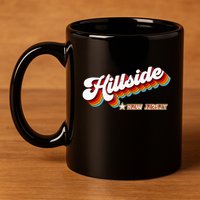 Retro 80s Hillside New Jersey Nj 11oz C Handle Ceramic Mug