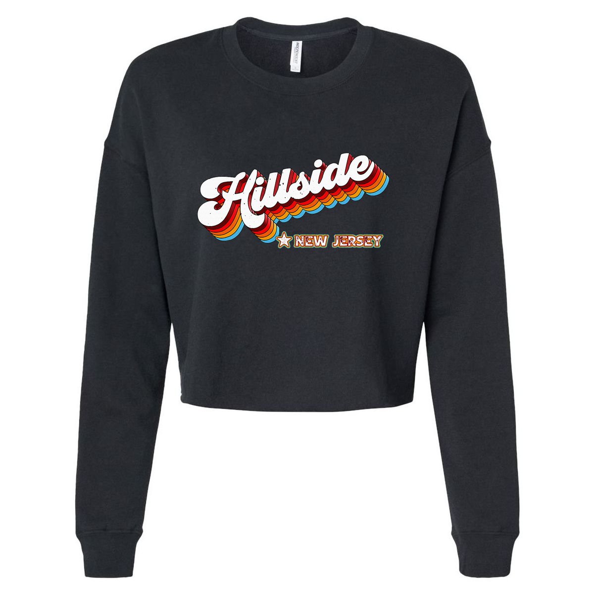 Retro 80s Hillside New Jersey Nj Cropped Pullover Crew