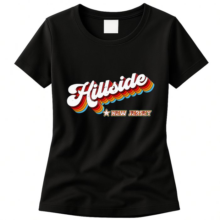 Retro 80s Hillside New Jersey Nj Womens T-Shirt