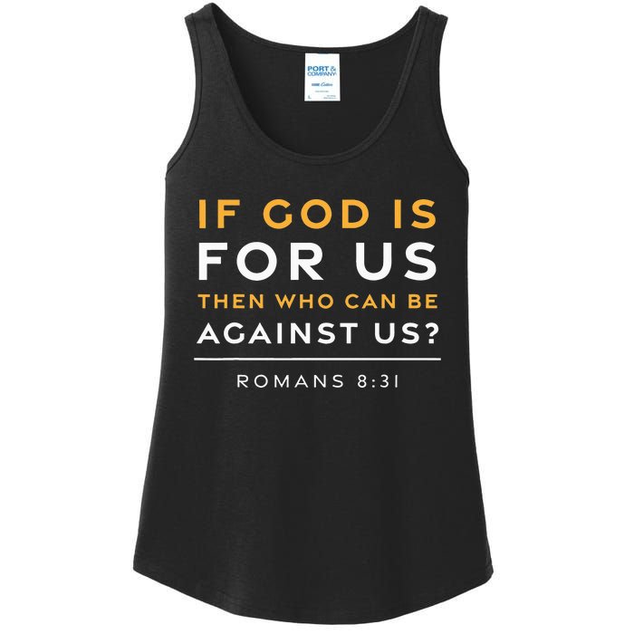 Romans 831 If God Is For Us Jesus Christian Bible Verse Ladies Essential Tank