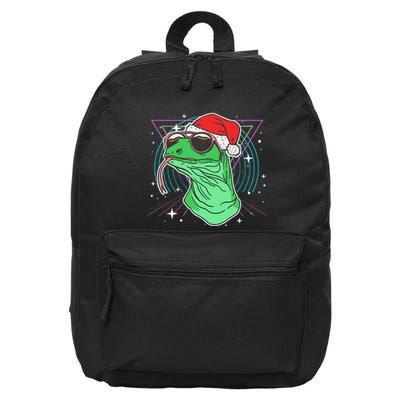 Retro 80s Komodo Dragon Christmas Hat Monitor Lizard 16 in Basic Backpack