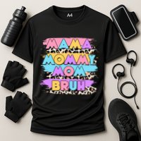 Retro 80's Leopard Print Mama Mommy Mom Bruh Cooling Performance Crew T-Shirt