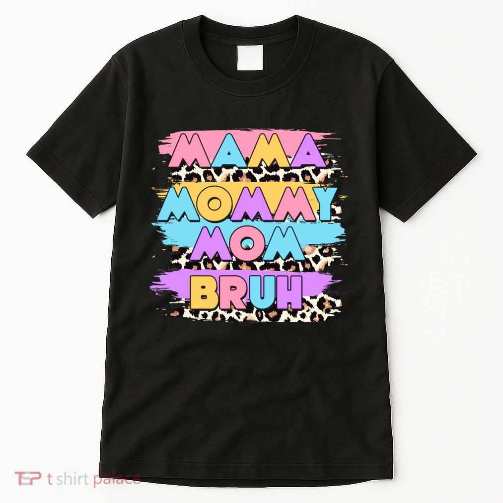 Retro 80's Leopard Print Mama Mommy Mom Bruh Tall T-Shirt