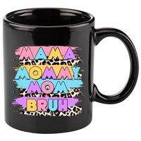 Retro 80's Leopard Print Mama Mommy Mom Bruh 11oz C Handle Ceramic Mug