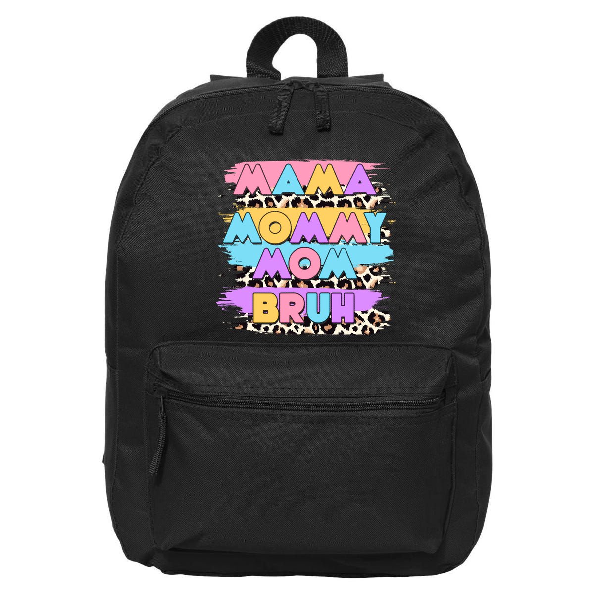 Retro 80's Leopard Print Mama Mommy Mom Bruh 16 in Basic Backpack