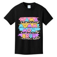 Retro 80's Leopard Print Mama Mommy Mom Bruh Kids T-Shirt