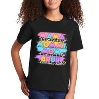 Retro 80's Leopard Print Mama Mommy Mom Bruh Kids T-Shirt
