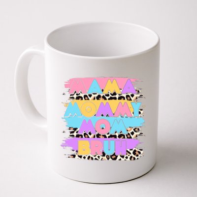 Retro 80's Leopard Print Mama Mommy Mom Bruh Coffee Mug