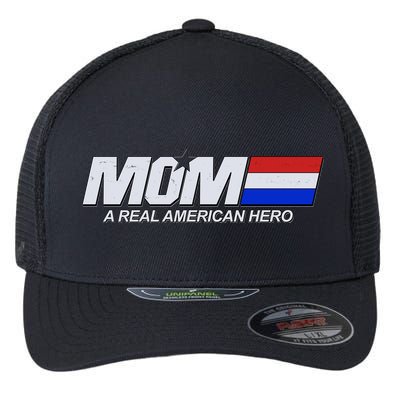 Retro 80's Mom A Real American Hero Flexfit Unipanel Trucker Cap
