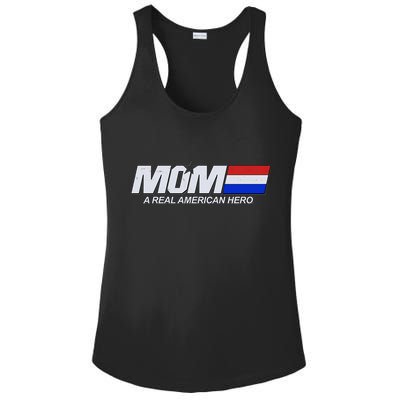 Retro 80's Mom A Real American Hero Ladies PosiCharge Competitor Racerback Tank