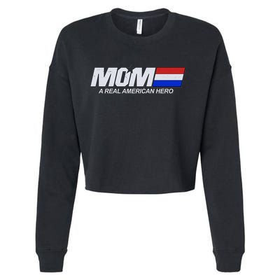 Retro 80's Mom A Real American Hero Cropped Pullover Crew