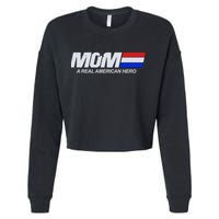 Retro 80's Mom A Real American Hero Cropped Pullover Crew