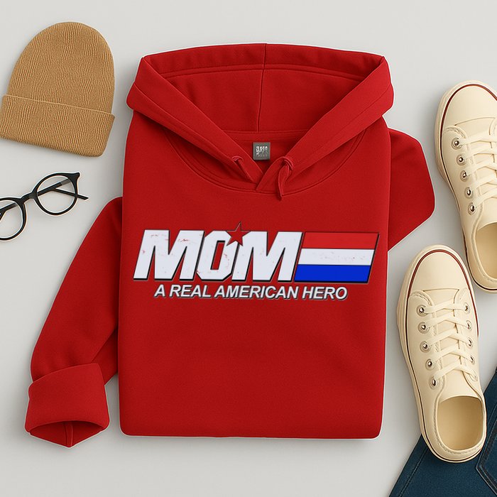Retro 80's Mom A Real American Hero Hoodie