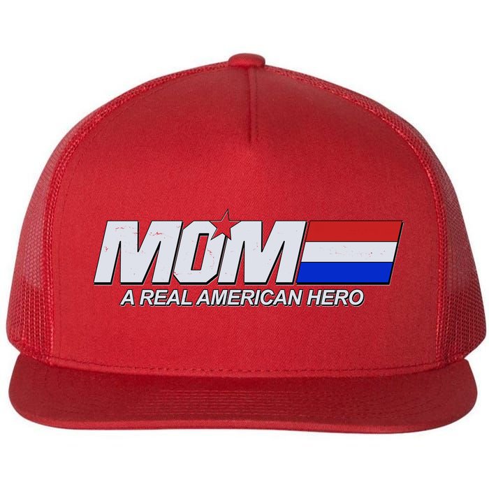 Retro 80's Mom A Real American Hero Flat Bill Trucker Hat