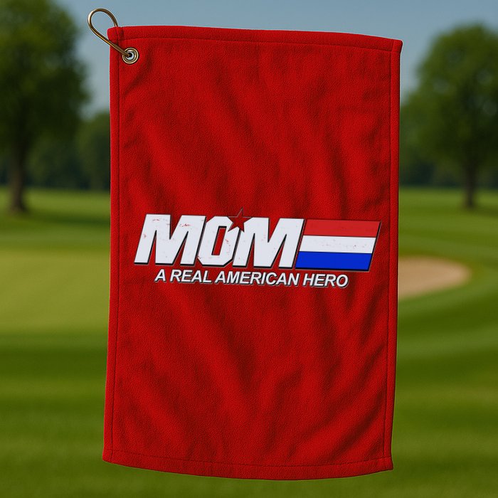 Retro 80's Mom A Real American Hero Golf Towel