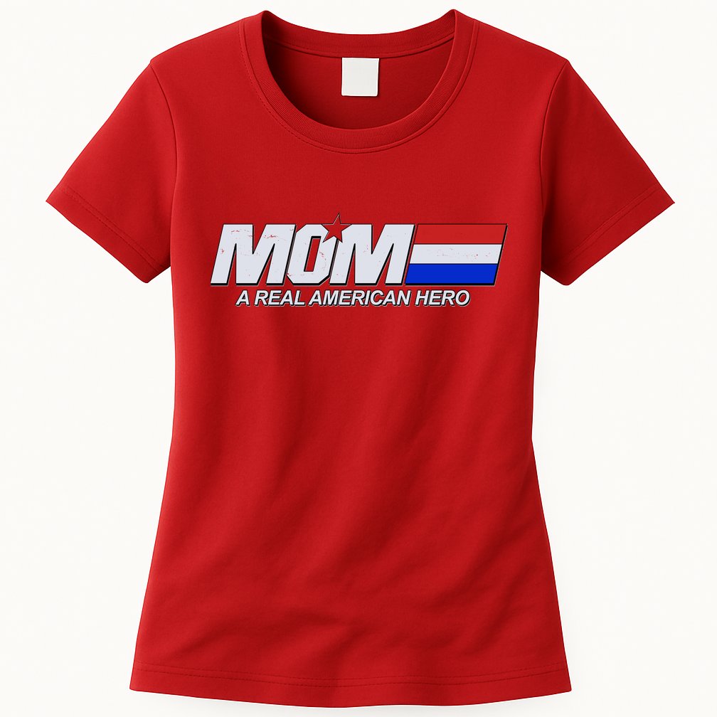 Retro 80's Mom A Real American Hero Womens T-Shirt