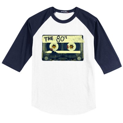 Retro 80S Mix Tape Baseball Sleeve Shirt