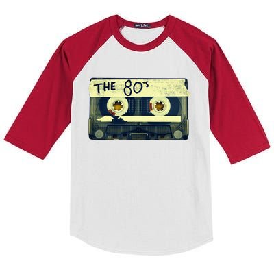 Retro 80S Mix Tape Kids Colorblock Raglan Jersey