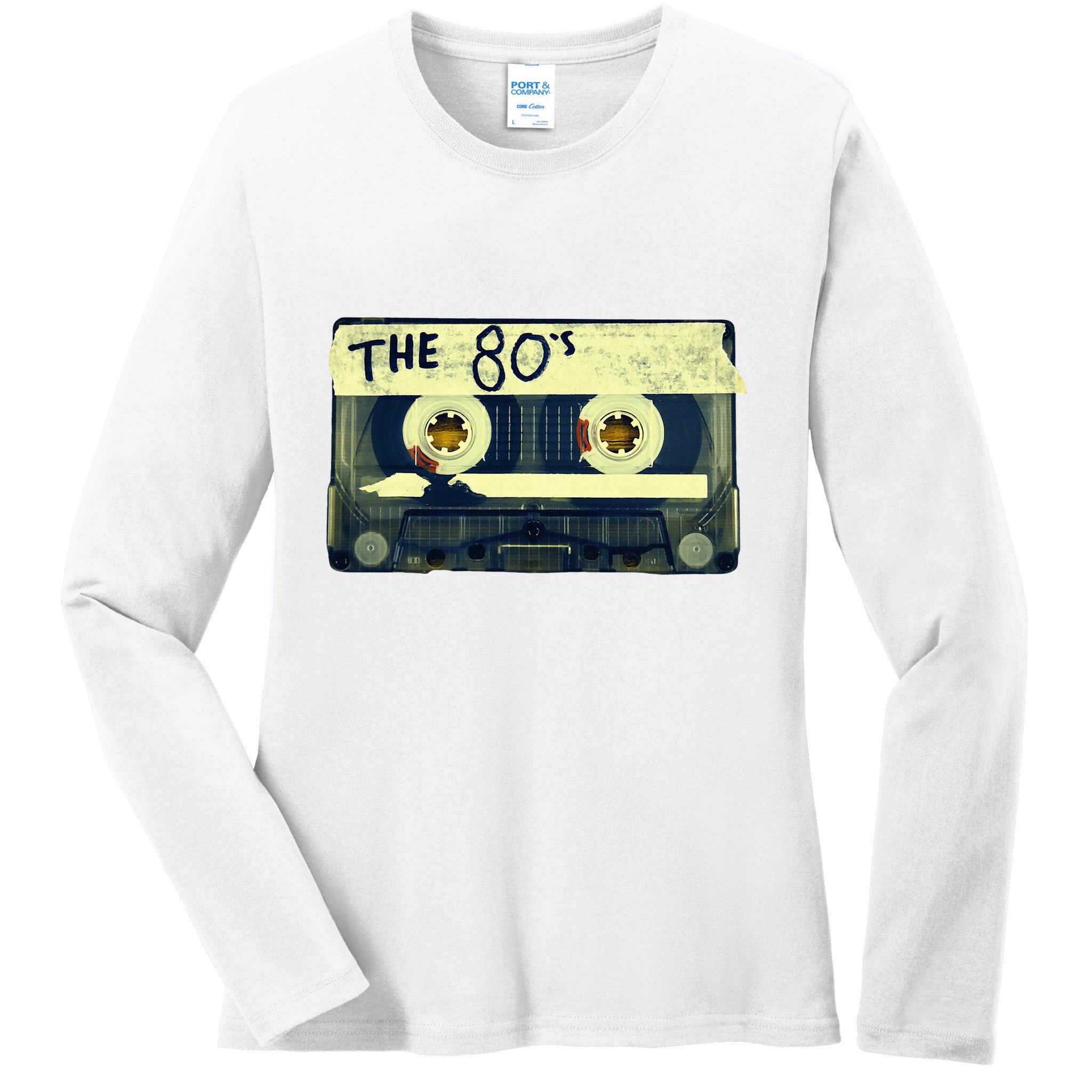 Retro 80S Mix Tape Ladies Long Sleeve Shirt