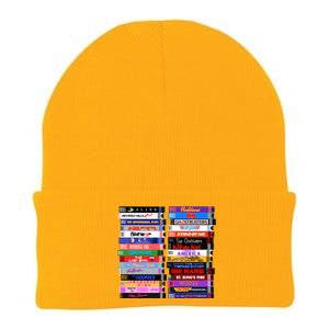 Retro 80s Movies Vhs Stacks Knit Cap Winter Beanie