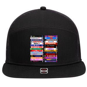 Retro 80s Movies Vhs Stacks 7 Panel Mesh Trucker Snapback Hat