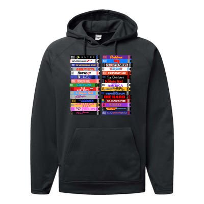 Retro 80s Movies Vhs Stacks Performance Fleece Hoodie