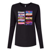 Retro 80s Movies Vhs Stacks Womens Cotton Relaxed Long Sleeve T-Shirt