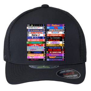 Retro 80s Movies Vhs Stacks Flexfit Unipanel Trucker Cap