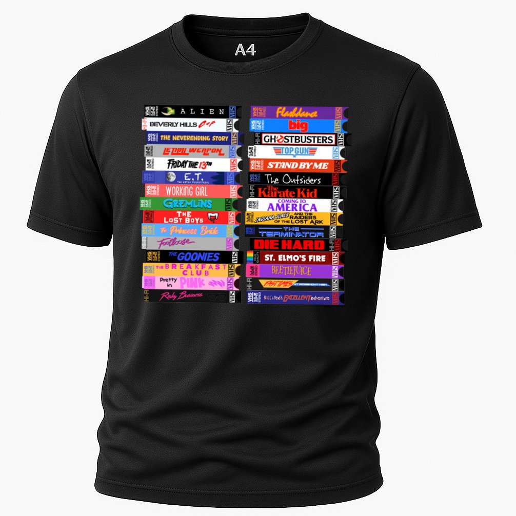 Retro 80s Movies Vhs Stacks Performance Shirt