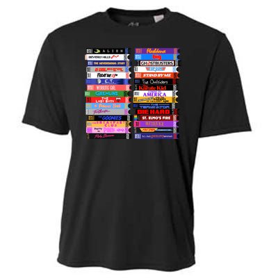 Retro 80s Movies Vhs Stacks Cooling Performance Crew T-Shirt