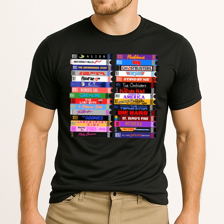 Retro 80s Movies Vhs Stacks Performance Shirt