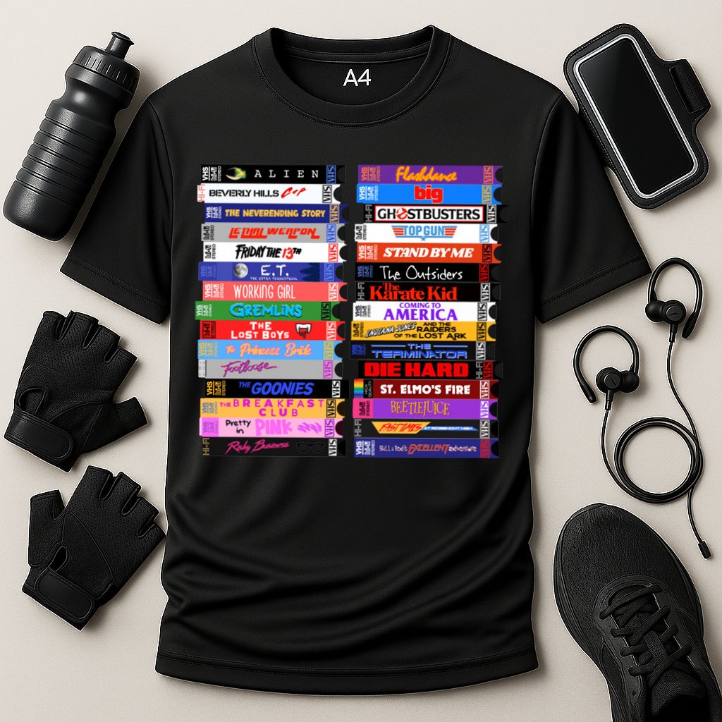 Retro 80s Movies Vhs Stacks Performance Shirt