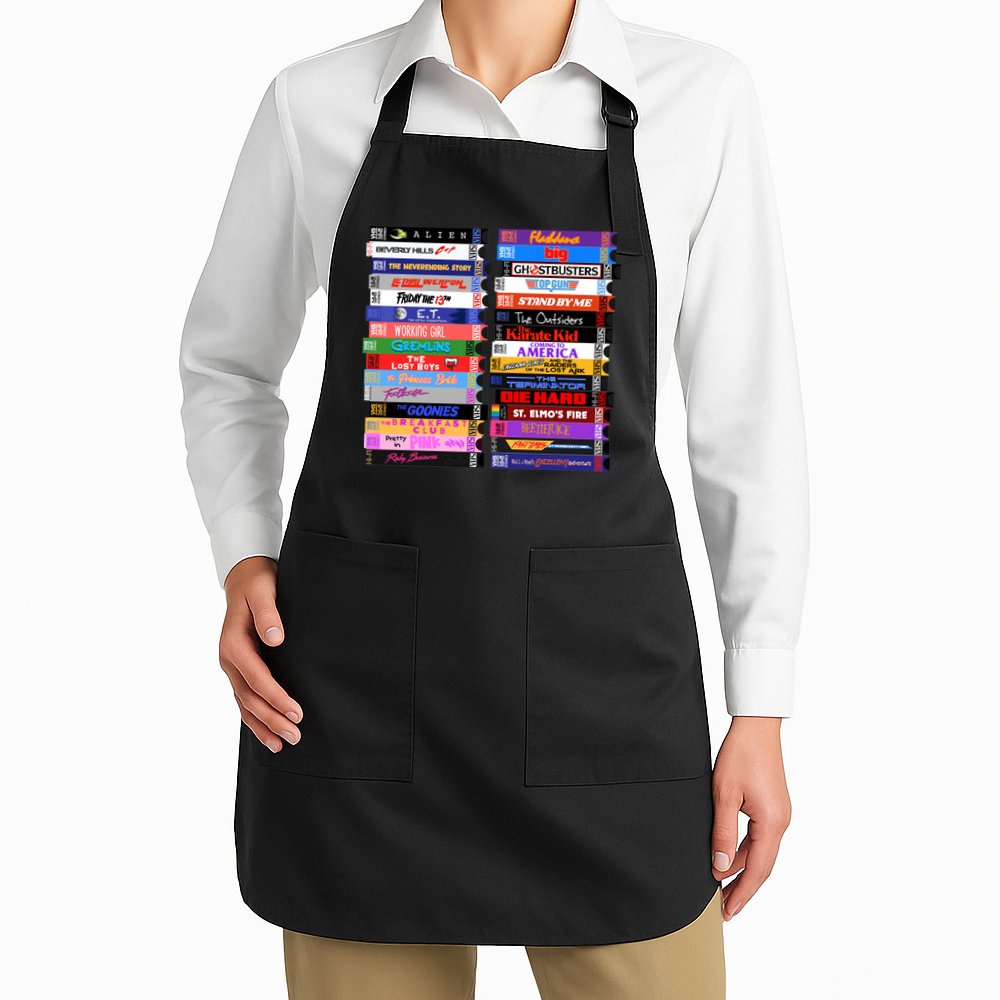 Retro 80s Movies Vhs Stacks Apron