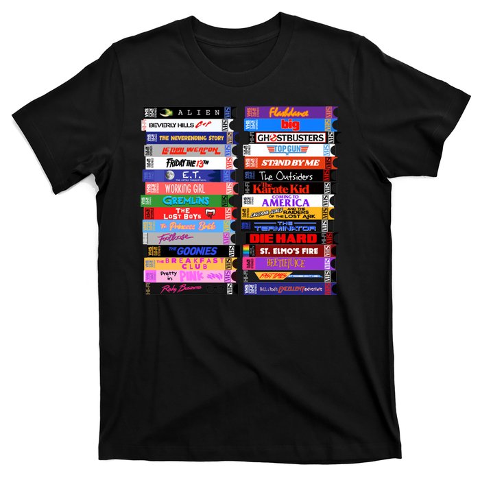 Retro 80s Movies Vhs Stacks T-Shirt