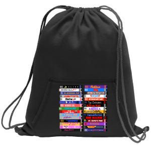 Retro 80s Movies Vhs Stacks Sweatshirt Cinch Pack Bag