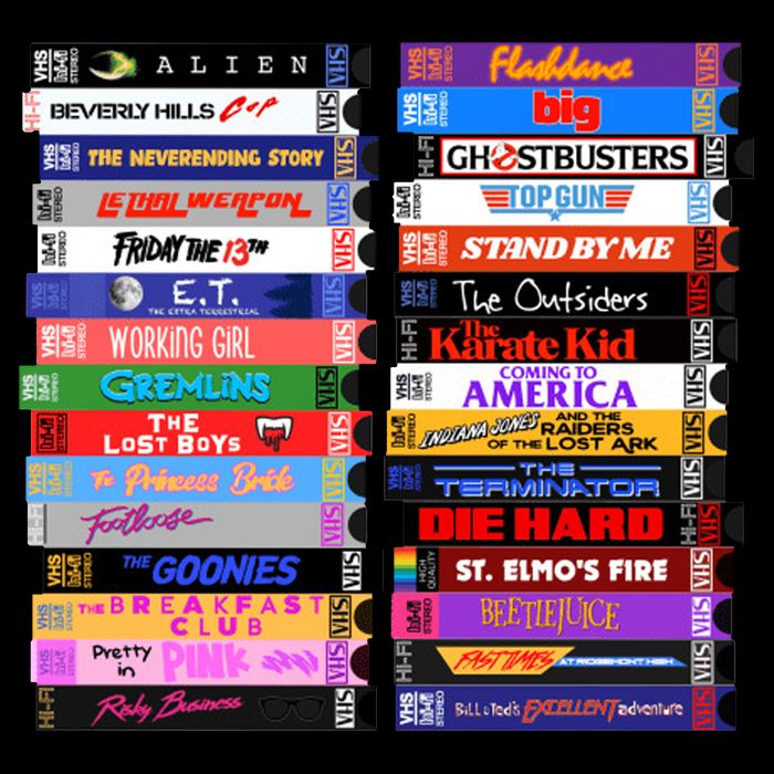 Retro 80s Movies Vhs Stacks Button