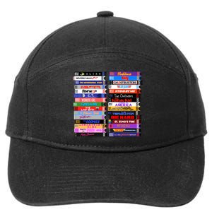 Retro 80s Movies Vhs Stacks 7-Panel Snapback Hat