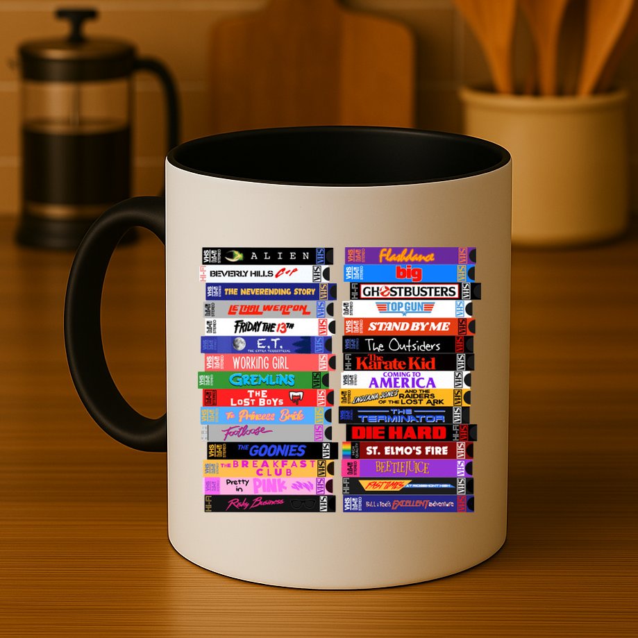 Retro 80s Movies Vhs Stacks Mug