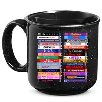 Retro 80s Movies Vhs Stacks 15oz Campfire Ceramic Mug